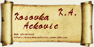 Kosovka Acković vizit kartica